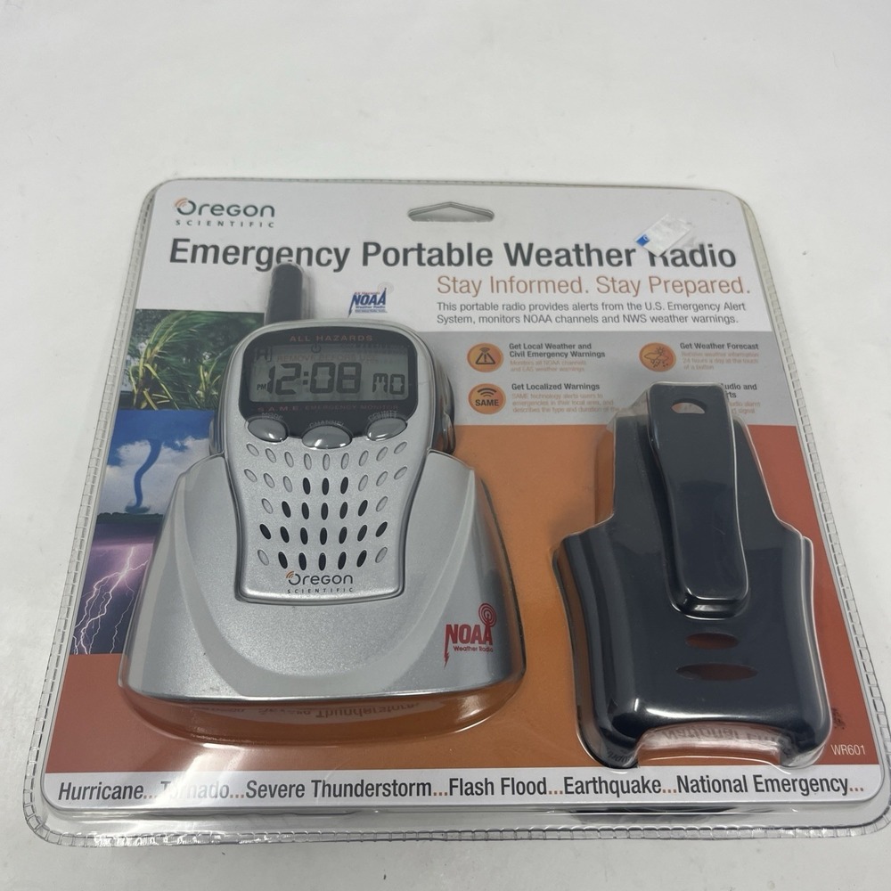 Oregon Scientific Emergency Portable NOAA Weather Radio SAME Local Alerts WR601